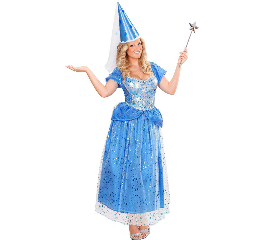 Déguisement princesse ou fée bleu clair femme-B