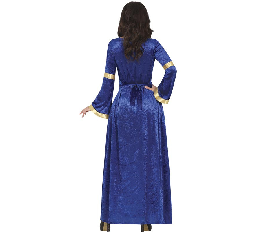 Blaues mittelalterliches Prinzessinnen- oder Adligenkostüm für Damen-B