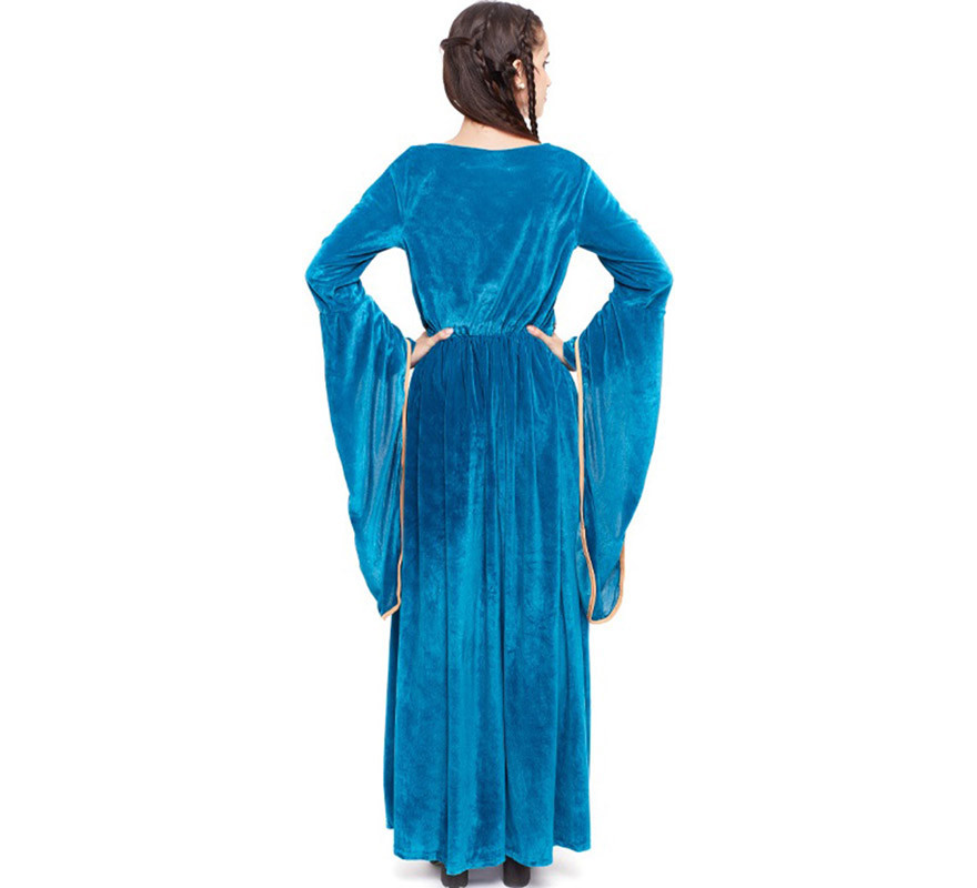 Disfraz de Princesa Vikinga o Medieval Azul para mujer-B