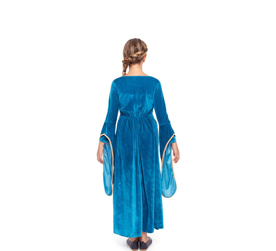 Costume blu da vichinga o da principessa medievale per bambina-B