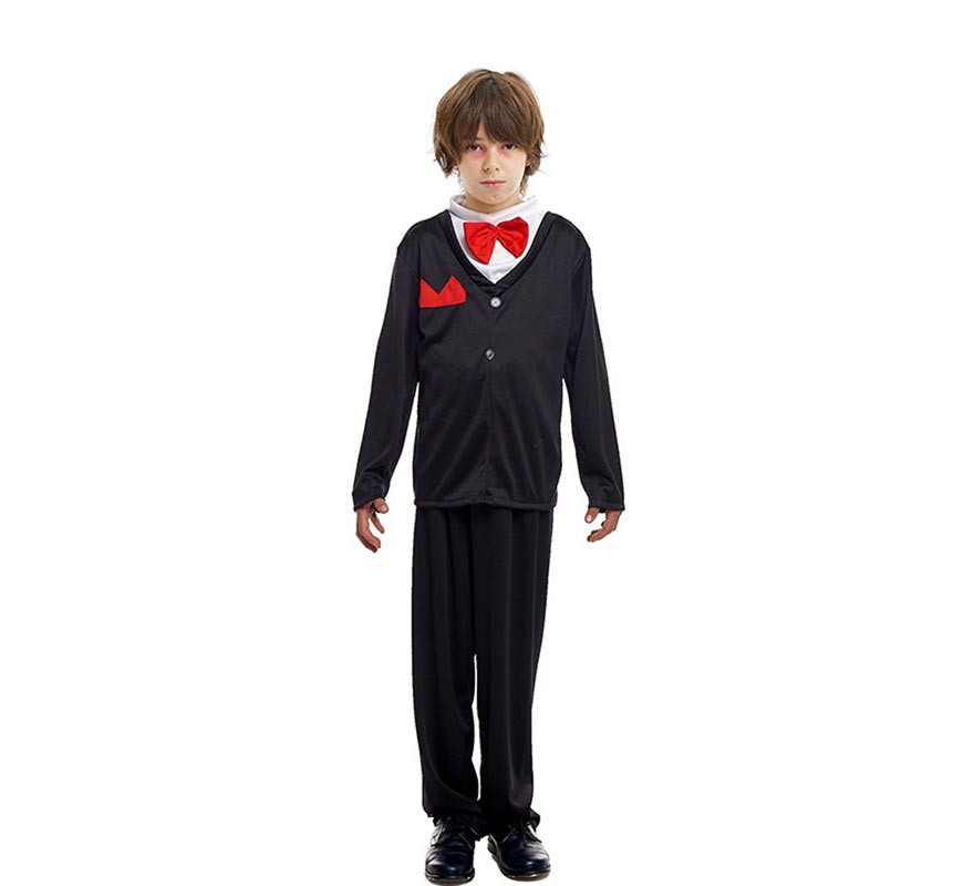 Disfraz de Psicópata negro con corbatín para niño-B