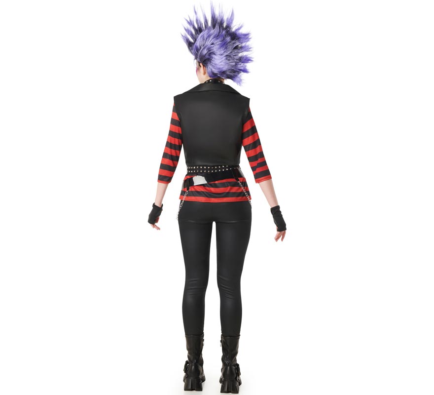 Traje punk listrado feminino-B