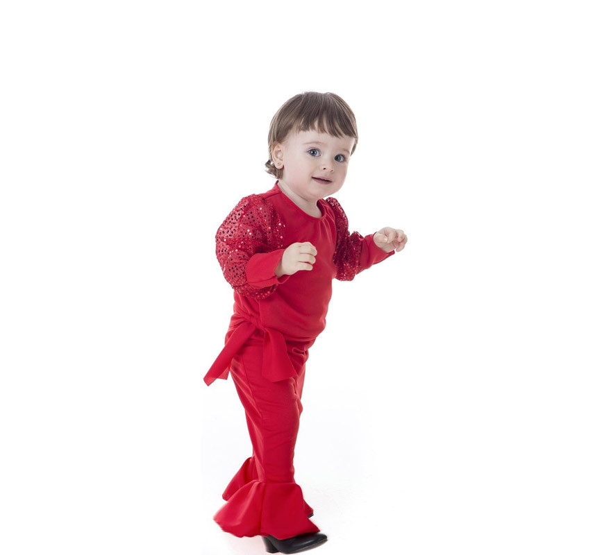 Rotes Raffaella Carrà Kostüm für Babys-B