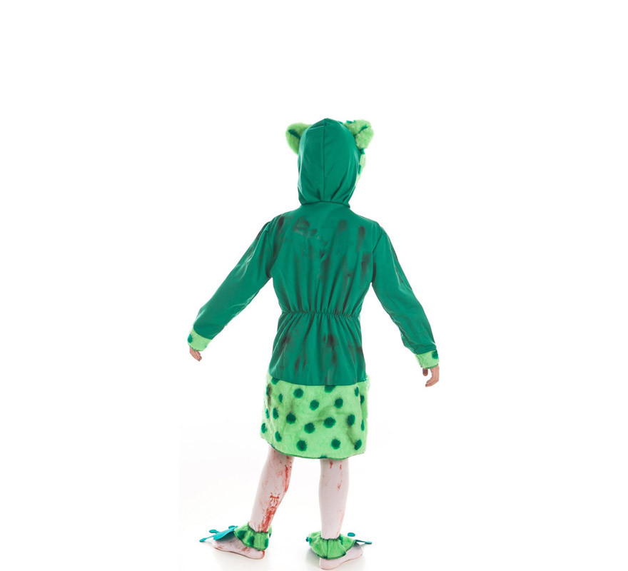 Costume da rana zombi con trucco di Halloween per bambina-B