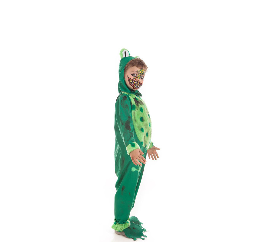 Costume da rana zombi con trucco di Halloween per ragazzi-B