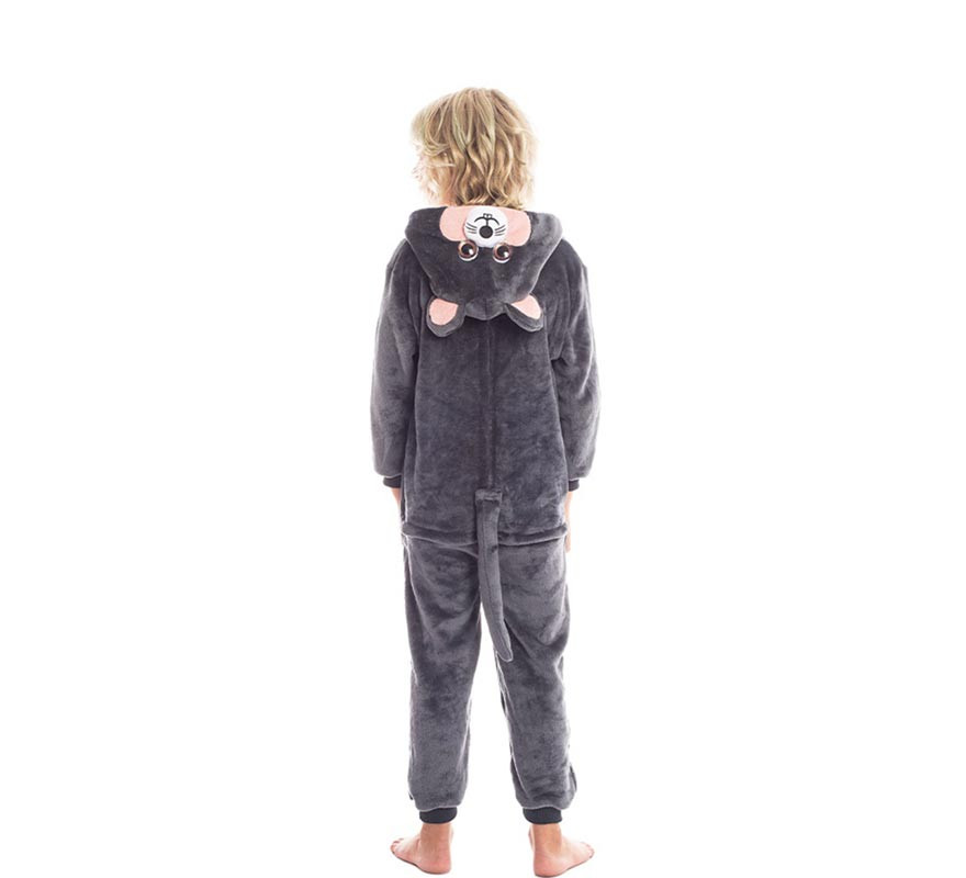 Costume da topo grigio con cappuccio per bambino-B
