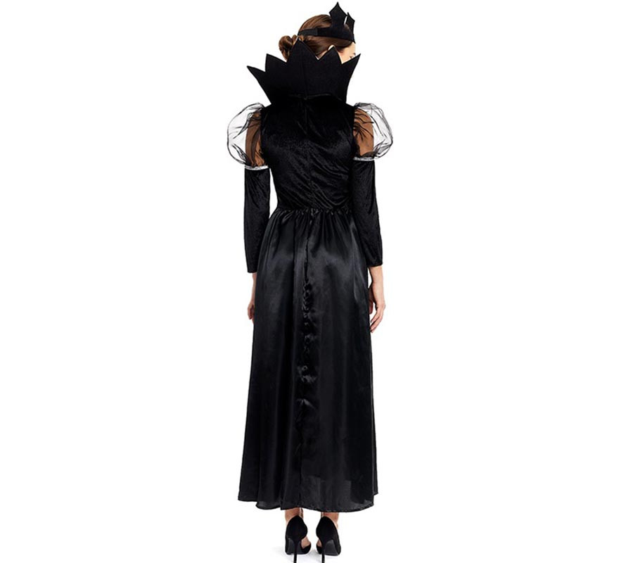 Dark Skull Queen Costume with Crown for Women-B