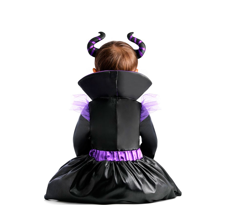 Fato de Rainha Má com Chifres para Bebês-B