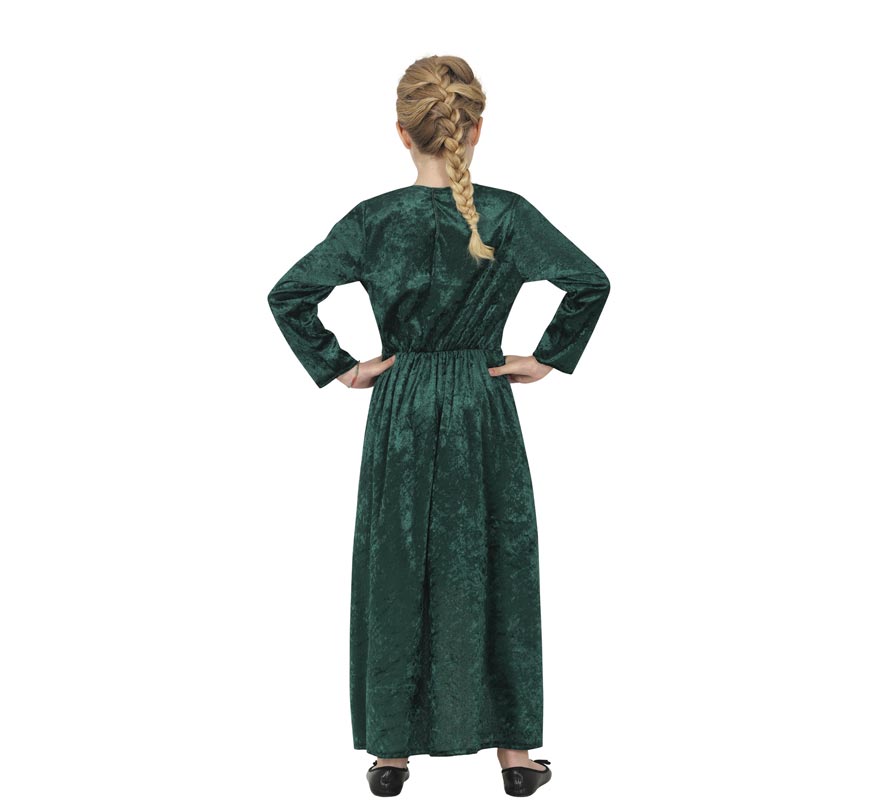 Green Medieval Queen Costume for Girls-B