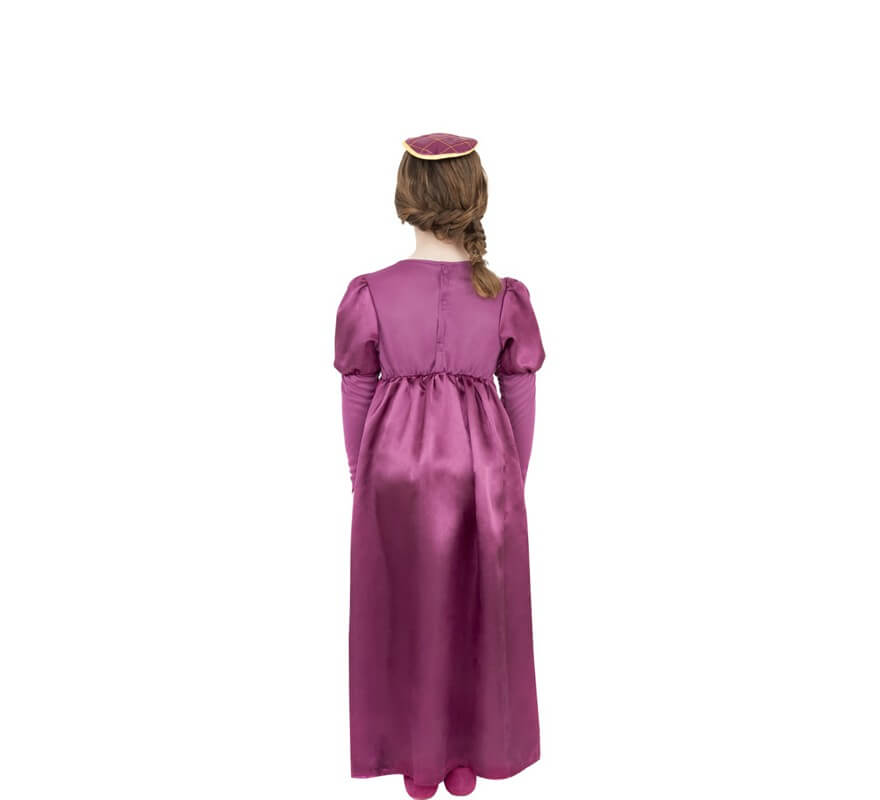 Costume da Regina tudor viola per bambina-B