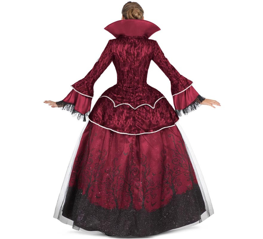 Burgundy Vampire Queen costume with petticoat for women-B