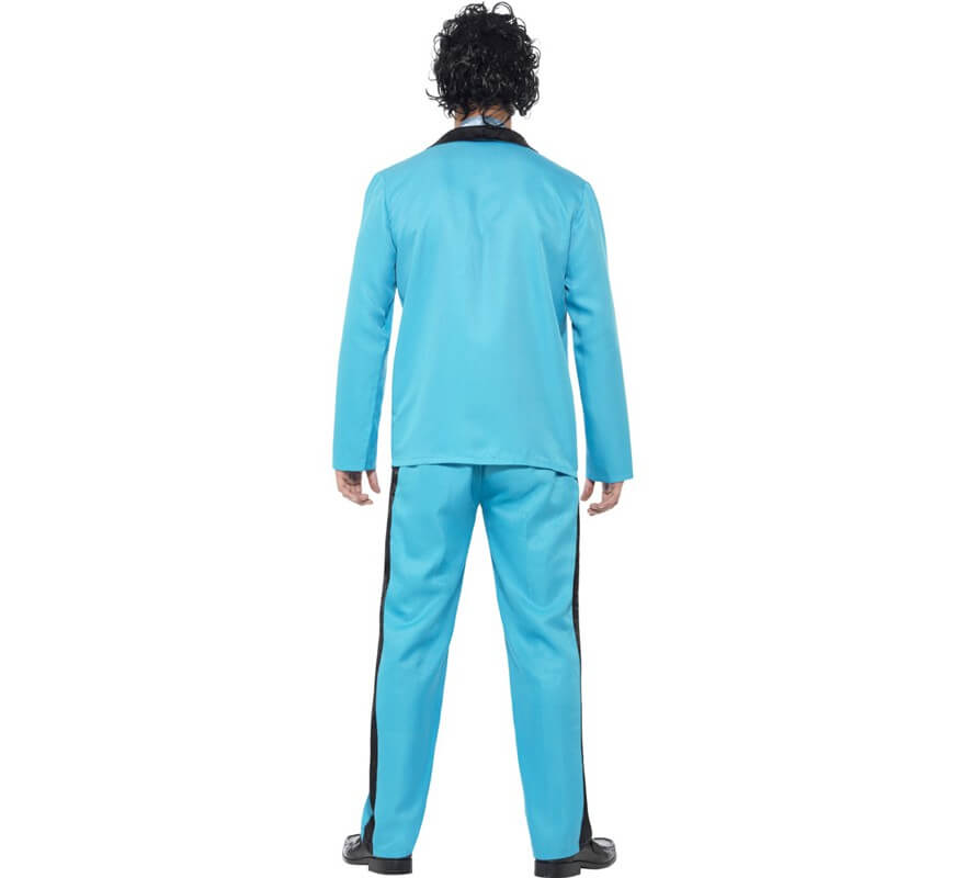 Disfraz de Rey del Baile de los 80 Azul para hombre-B