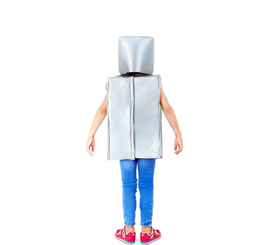 Silbernes Roboter-Kostüm für Kinder mit Kapuze-B