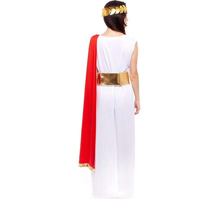 Elegante costume da romana bianca per donna-B