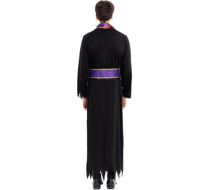 Fato de sacerdote sangrento preto com estola para homem-B