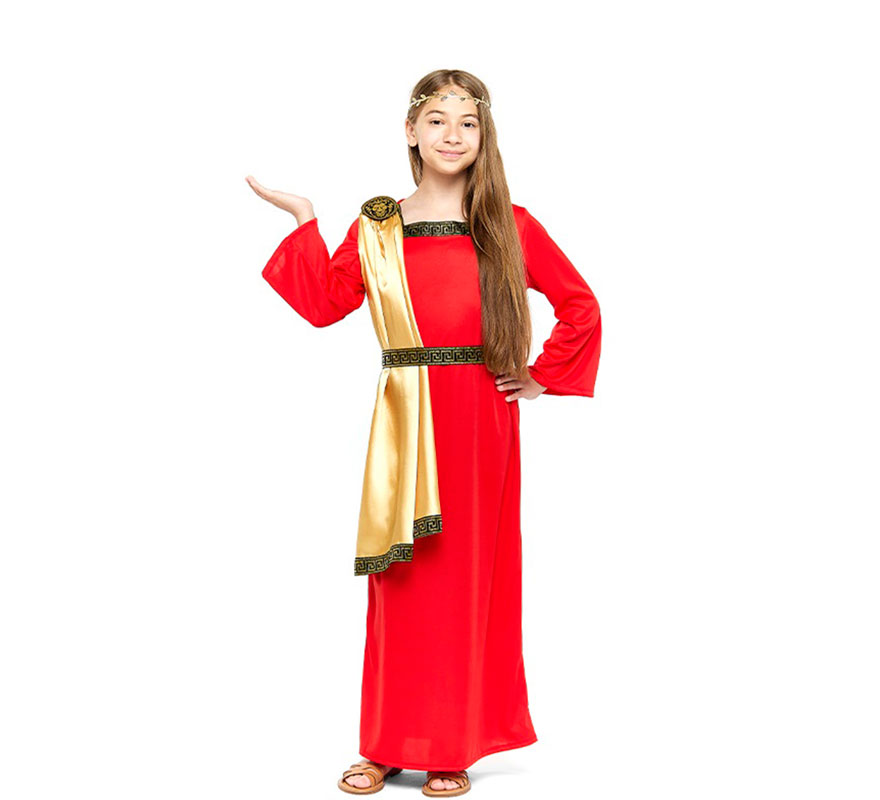 Disfraz de Senador Romano rojo para niño-B
