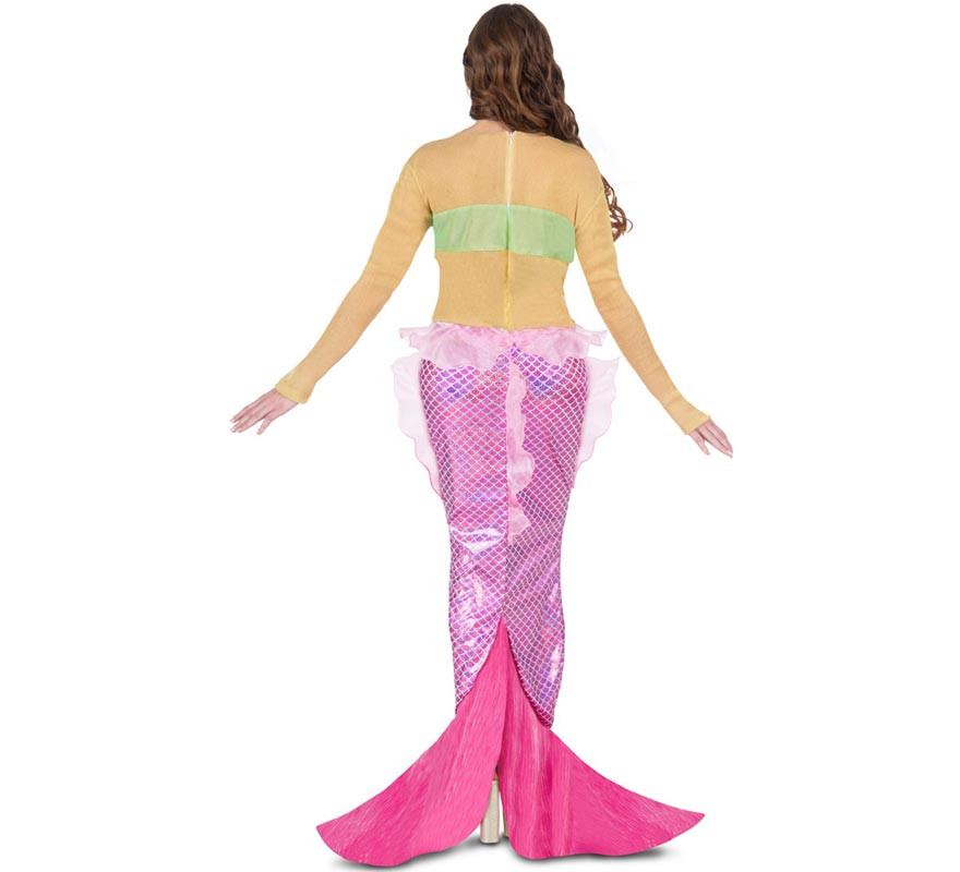 Costume da sirena rosa con coda per donna-B