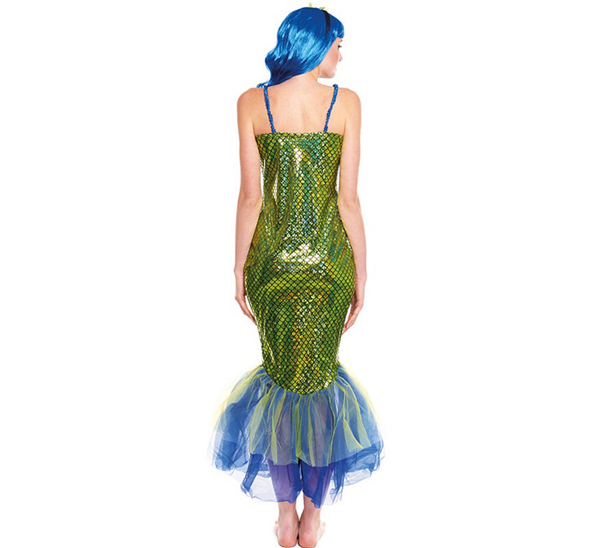 Dunkelgrünes Meerjungfrauenkostüm für Damen-B