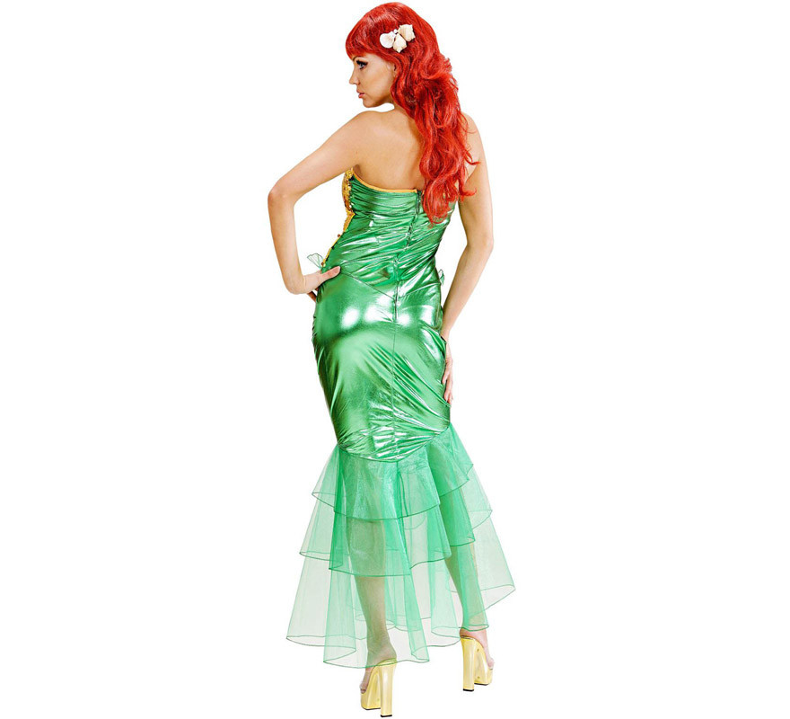 Grün-gelbes Meerjungfrauen-Kostüm für Damen-B