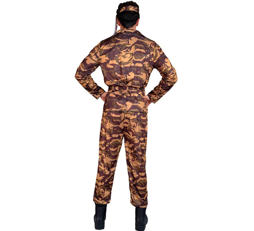Costume de soldat camouflé marron pour homme-B
