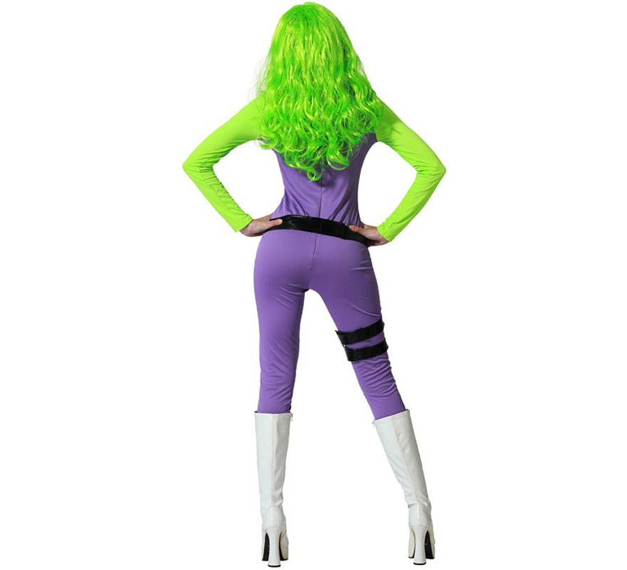 Costume da supereroina verde per donna-B