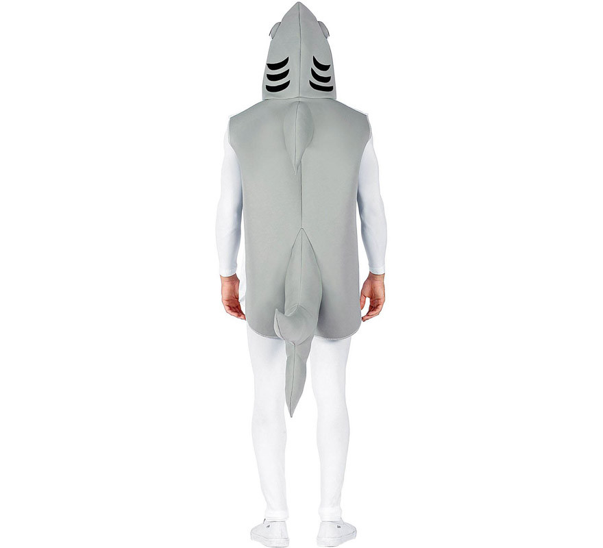 Graues Hai-Kostüm für Herren mit Kapuze-B