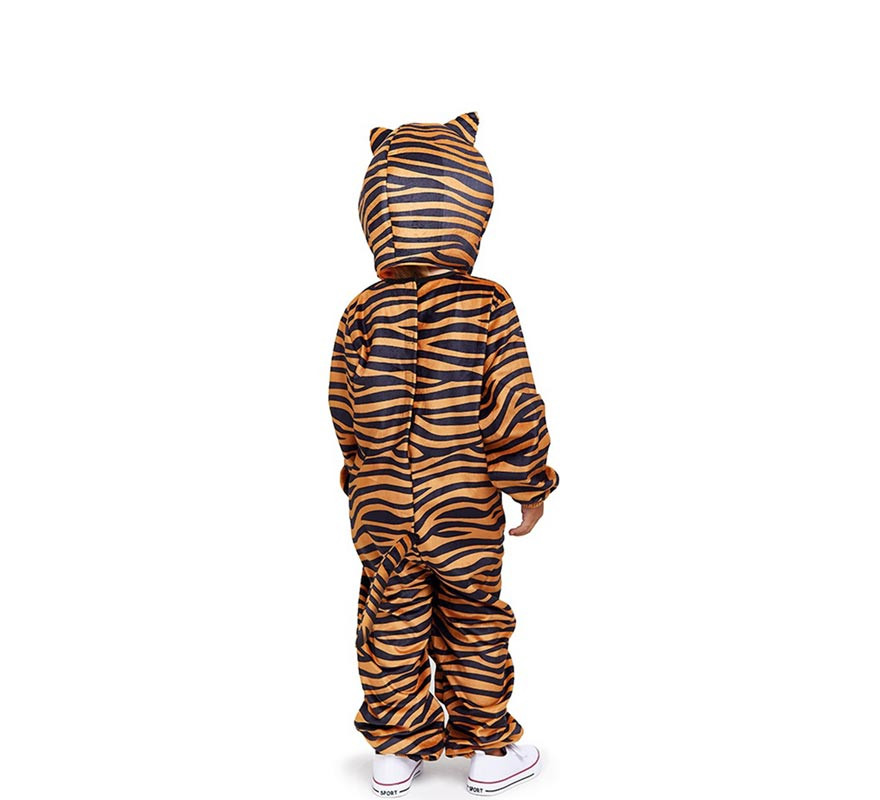 Costume da tigre con cappuccio con orecchie per neonato e bambino-B