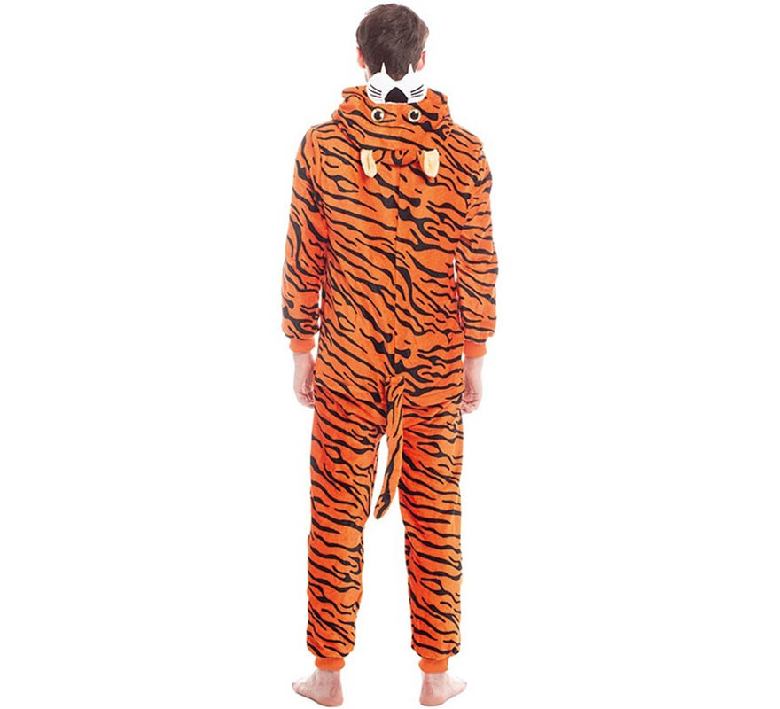 Costume da tigre a strisce arancioni per uomo-B