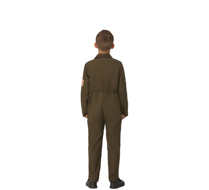 Blouson Aviateur G1 Enfant Imitation Cuir US Air Force | Col Fourrure 10 écussons | Veste Hiver Style Pilote