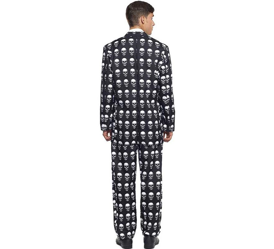 Disfraz de Traje Calavera negro y blanco para hombre-B