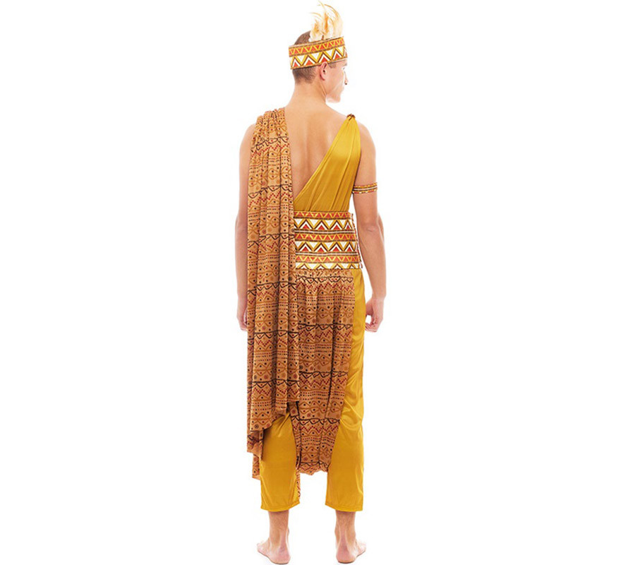 Costume tribale africano giallo e marrone per uomo-B