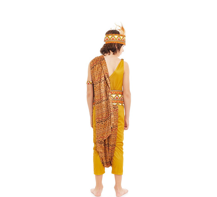 Costume da tribale africano giallo e marrone per bambino-B