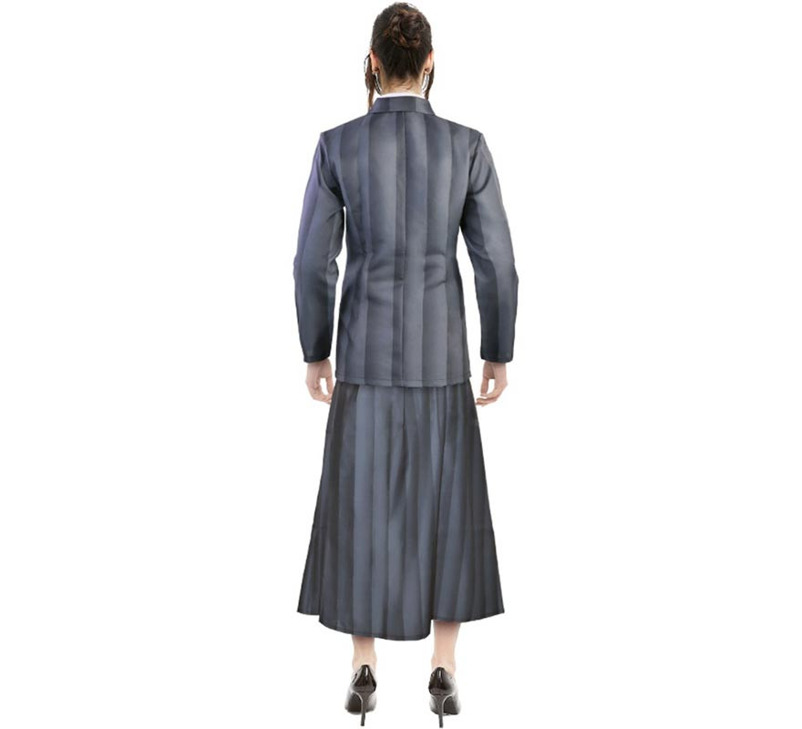 Traje de uniforme escolar gótico listrado feminino-B