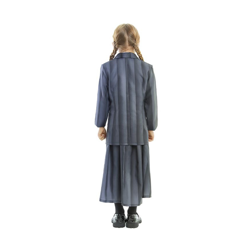 Traje de uniforme escolar gótico listrado para meninas e adolescentes-B
