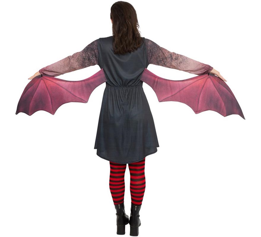 Dunkles Vampirkostüm mit Flügeln für Damen-B
