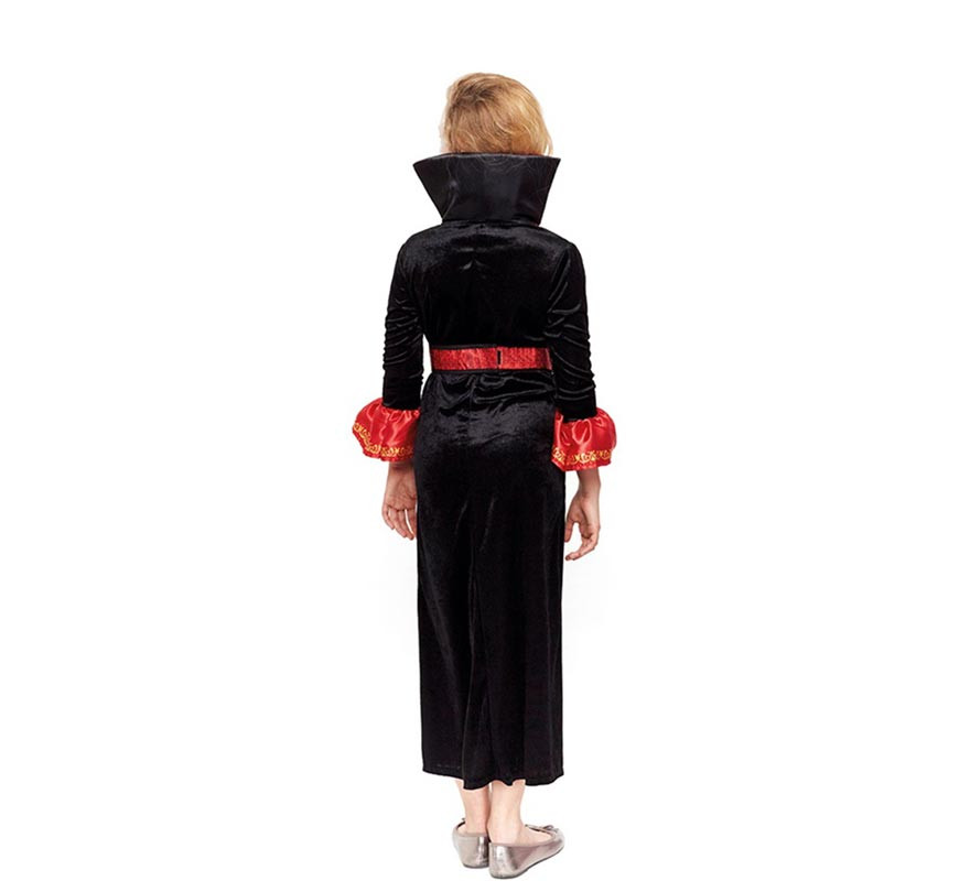Costume da vampiro rosso e nero per bambina-B