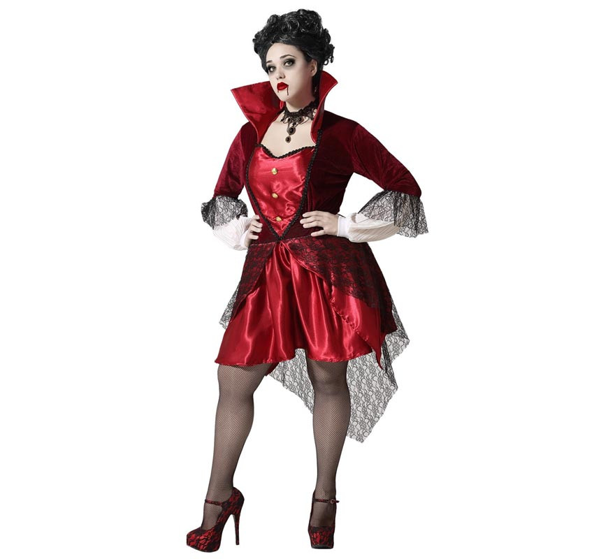 Disfraz de Vampiresa Sexy roja para mujer-B