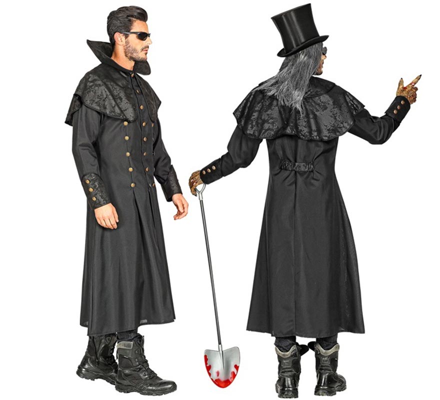 Fato de agente funerário gótico vampiro masculino-B