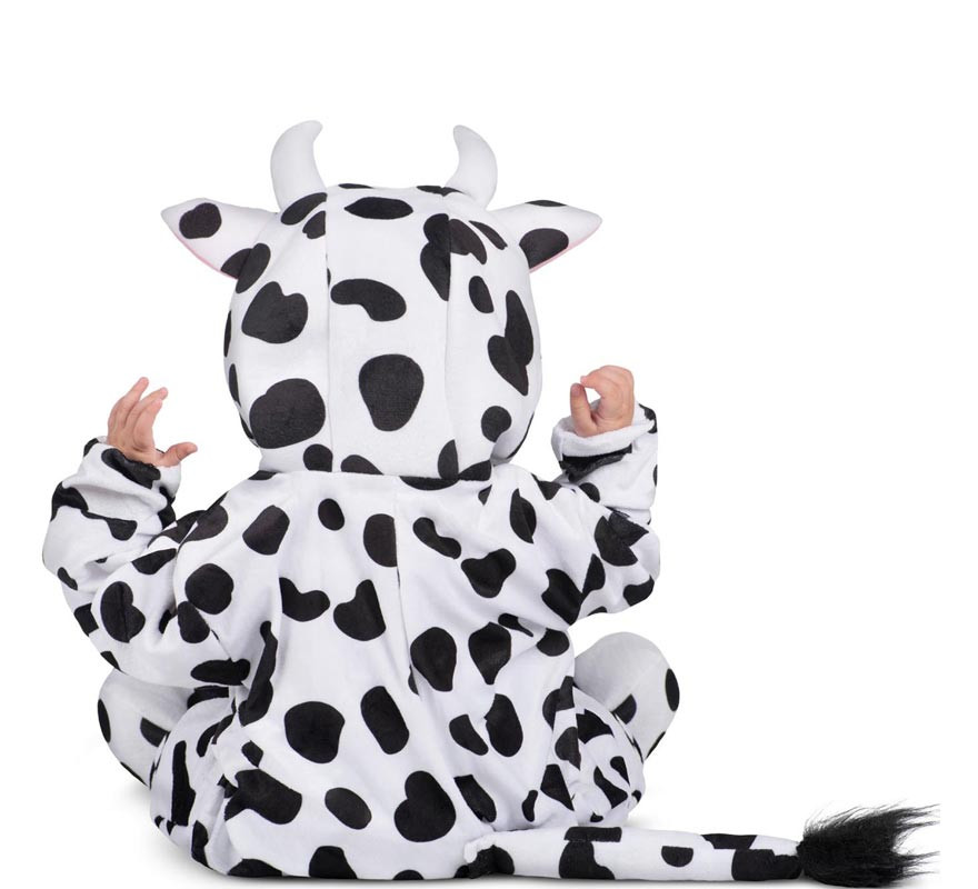 Fato de vaca com capuz e cauda para bebé e menina-B