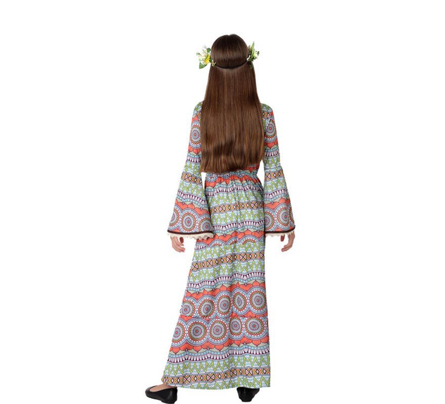 Disfraz de Vestido Hippie con Estampado para niña-B