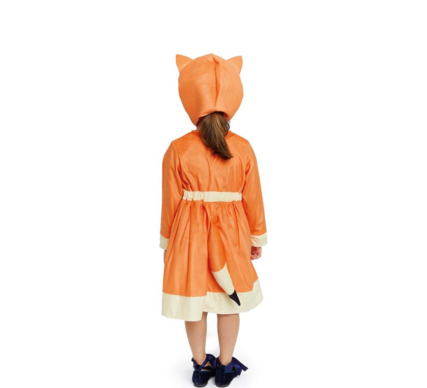 Orange fox costume in dress with hat for baby-B