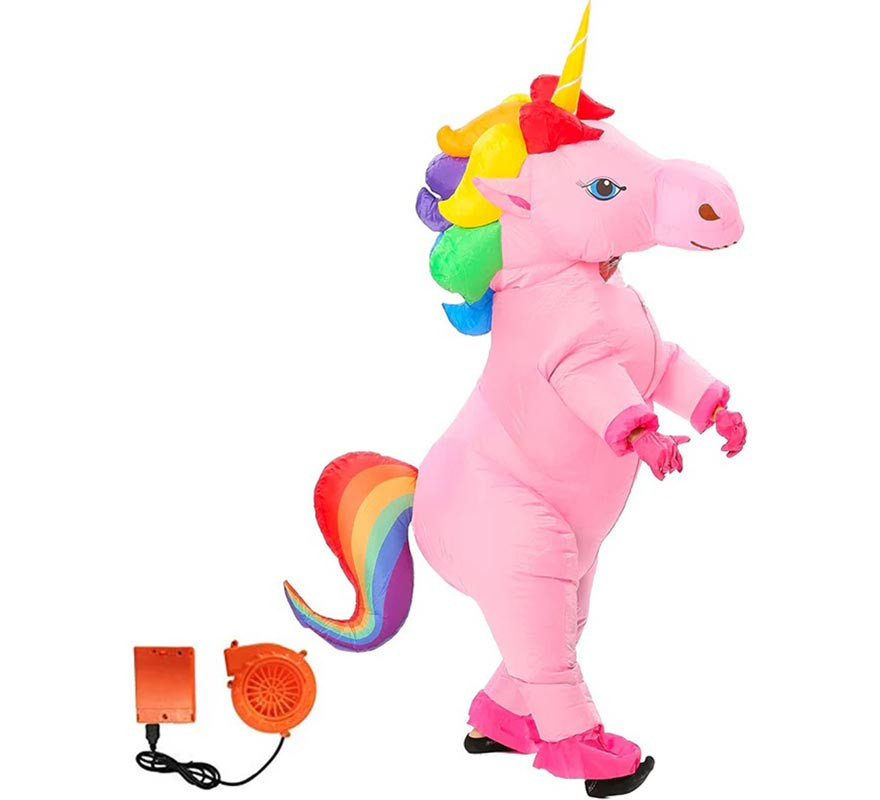 Disfraz Hinchable de Unicornio Rosa Gigante para adultos-B