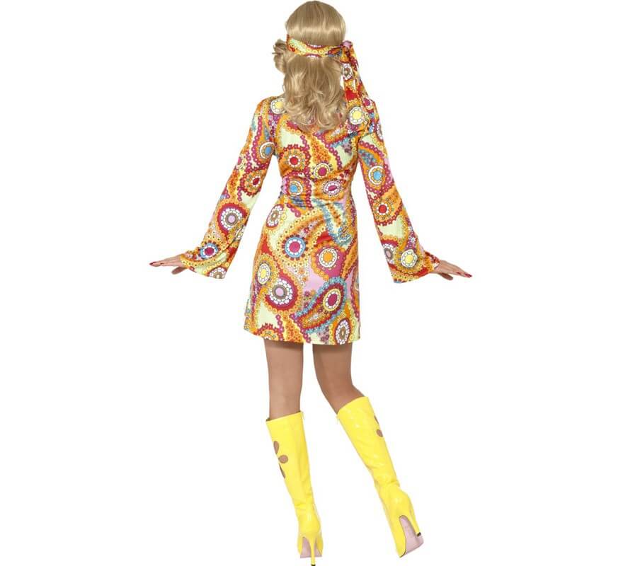 Mehrfarbiges Hippie-Kostüm für Damen-B