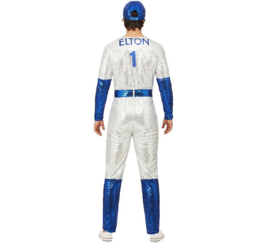 Fato de jogador de beisebol de luxo Elton John com lantejoulas para homem-B