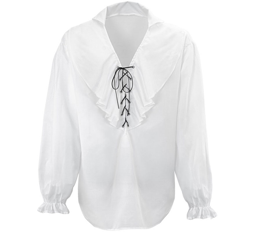 Costume o camicia da pirata bianco per uomo-B