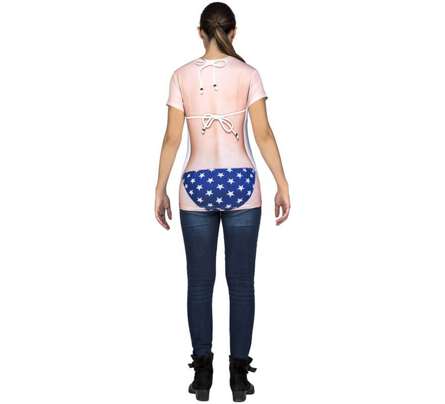 Camiseta disfraz de Americana en bikini para mujer-B