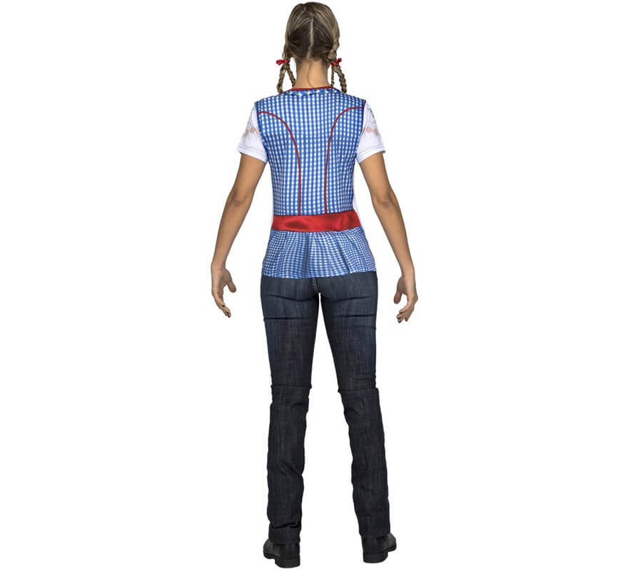 Rotes und blaues bayerisches Kostüm-T-Shirt für Damen-B