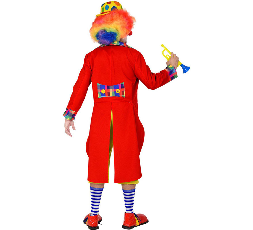 Costume o giacca da clown rosso e giallo per uomo-B