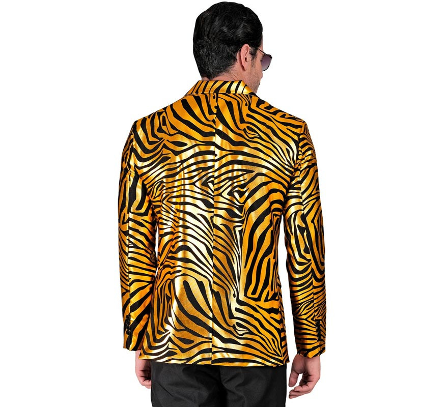 Disfraz o Chaqueta Fiesta animal print dorado para hombre-B