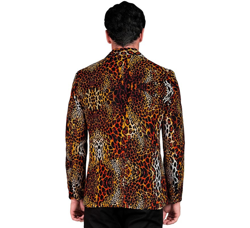 Dark leopard animal print party costume or jacket for men-B